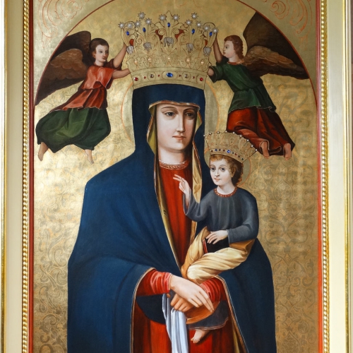 Matka Boża z Zawady k.Dębicy obraz z ołtarza polowego, olej na płótnie